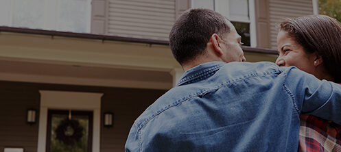 Happy couple who are first time homebuyers in Florida